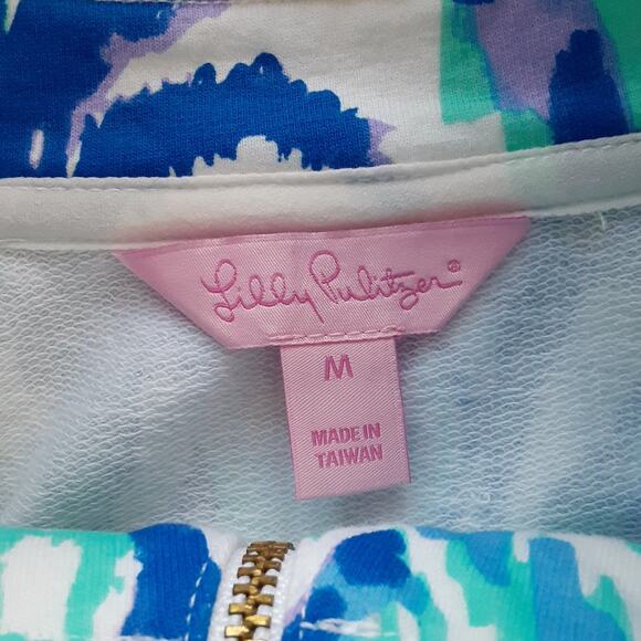 Lilly Pulitzer Skipper Popover 1/2 Zip Pullover Serene Blue Tropi Call Me Medium - Picture 7 of 12